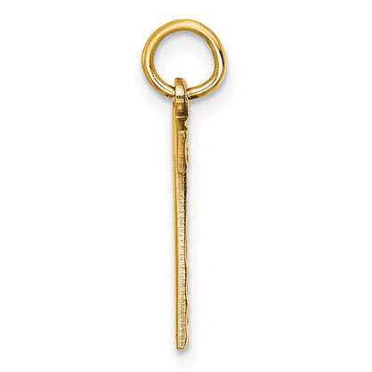 14K Gelbgold Mittel Diamantiert Zahl 7 Charm