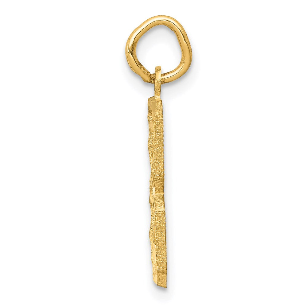 14K Gelbgold Charm „Zahl 8“, mittelgroß, diamantiert