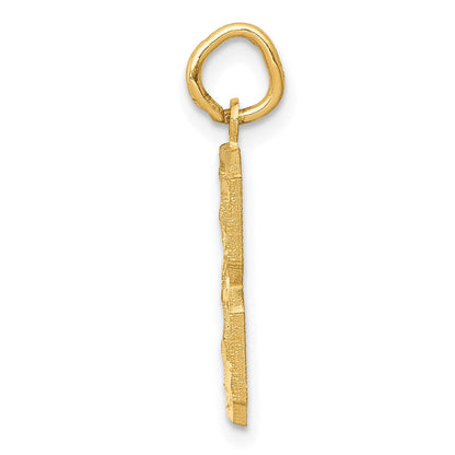 14K Gelbgold Charm „Zahl 8“, mittelgroß, diamantiert