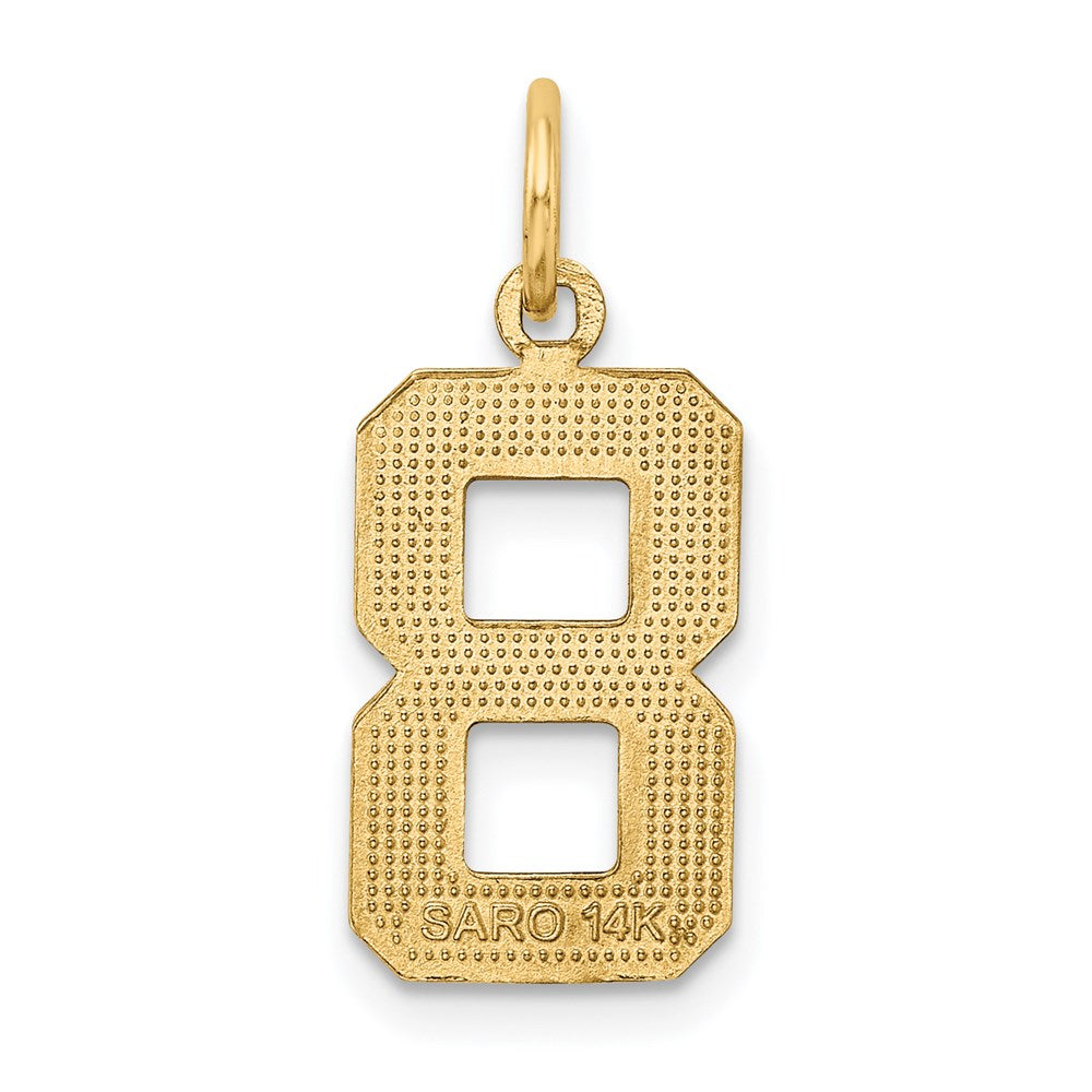 14K Gelbgold Charm „Zahl 8“, mittelgroß, diamantiert