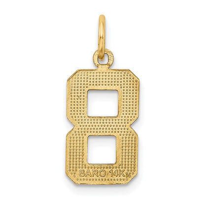 14K Gelbgold Charm „Zahl 8“, mittelgroß, diamantiert