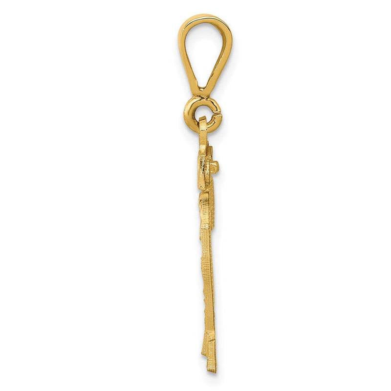 14K Gelbgold Diamantgeschliffener Zahlen-Charm „22", mittelgroß