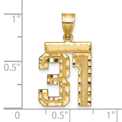 14K Gelbgold Diamantierter Zahlen-Charm „31" (Mittelgroß)