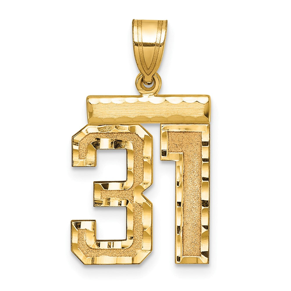 14K Gelbgold Diamantierter Zahlen-Charm „31" (Mittelgroß)