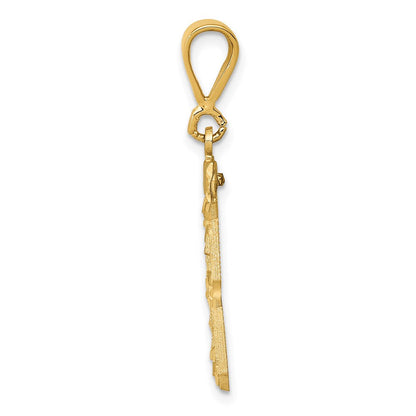 14K Gelbgold Diamant-Charm mit Nummer 33, mittelgroß, diamantgeschliffen