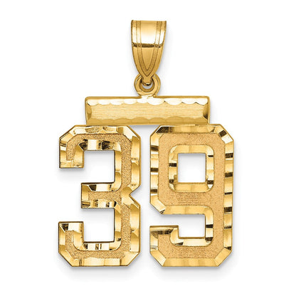 585 Gelbgold Zahl 39 Charm, mittelgroß, diamantiert