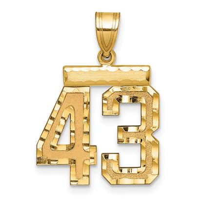 14K Gelbgold Diamantschliff-Zahlencharm „43“, mittelgroß