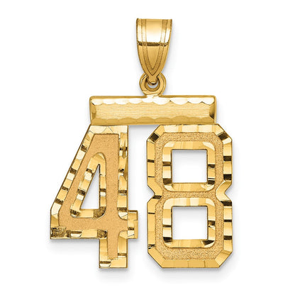 14K Gelbgold Zahlen-Charm „48" mittelgroß, diamantiert