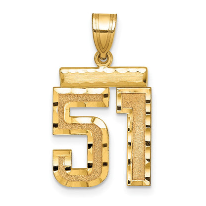 14K Gelbgold Charm „Zahl 51“, mittelgroß, diamantiert