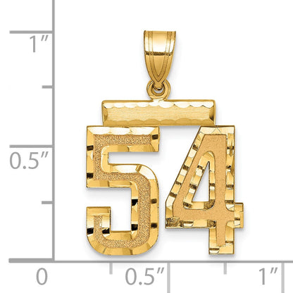 14K Gelbgold Diamant-Schliff Nummer-54-Charm, mittelgroß