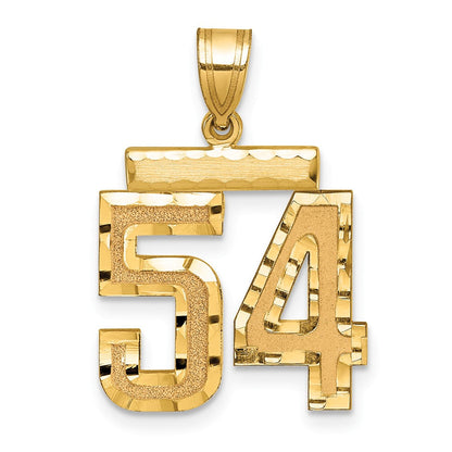 14K Gelbgold Diamant-Schliff Nummer-54-Charm, mittelgroß