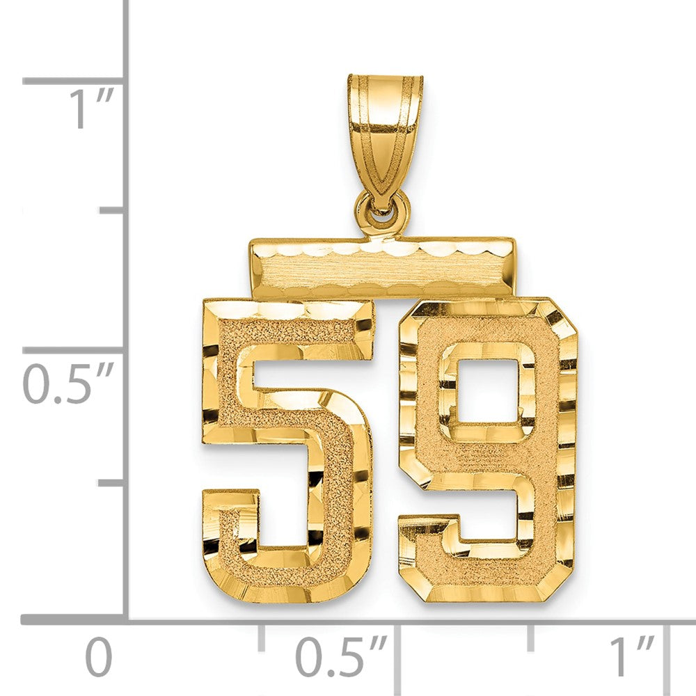 585 Gelbgold Charm „Zahl 59" mit mittelgroßem Diamantschliff