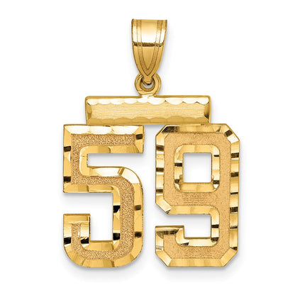585 Gelbgold Charm „Zahl 59" mit mittelgroßem Diamantschliff