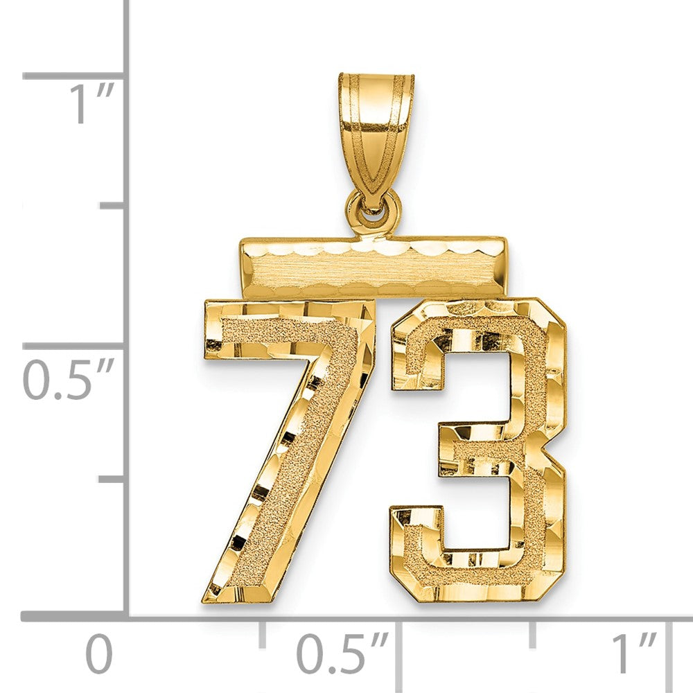 14K Gelbgold Charm „Zahl 73" diamantiert, mittelgroß