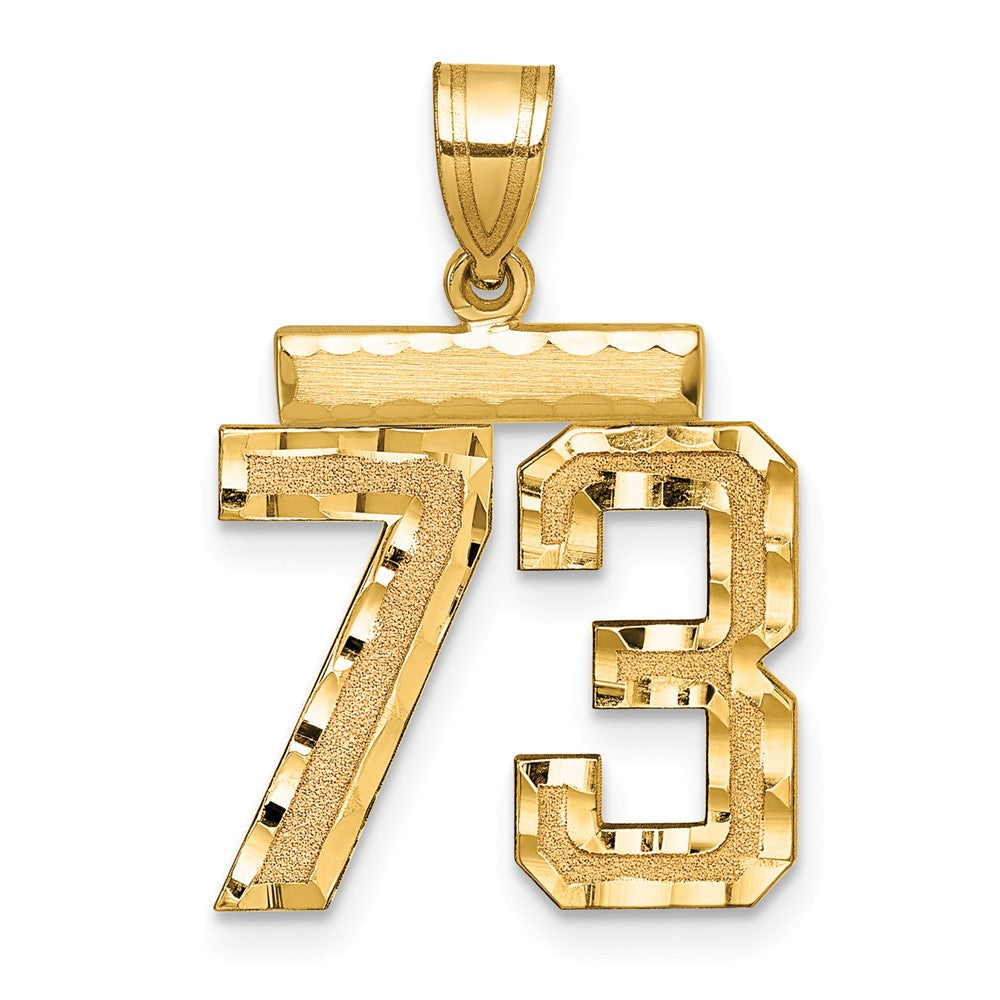 14K Gelbgold Charm „Zahl 73" diamantiert, mittelgroß