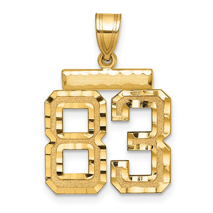 14K Gelbgold Diamantgeschliffener Charm "Zahl 83", Mittelgroß