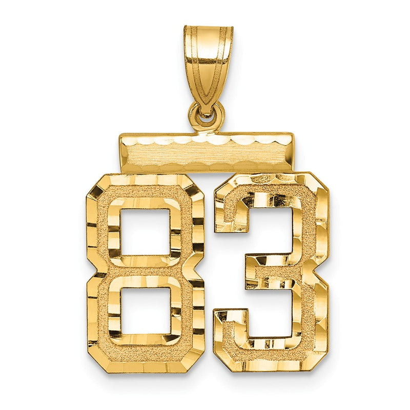 14K Gelbgold Diamantgeschliffener Charm "Zahl 83", Mittelgroß