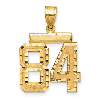 14K Gelbgold Zahl-84-Charm, medium, diamantgeschliffen