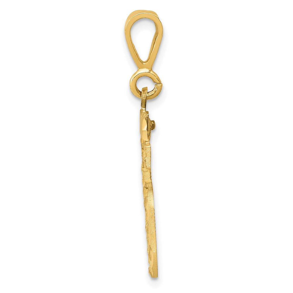 14K Gelbgold Diamant-geschliffene Zahl 85 Charm, mittelgroß