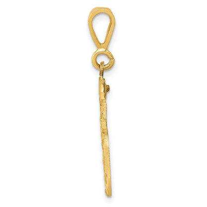 14K Gelbgold Diamant-geschliffene Zahl 85 Charm, mittelgroß