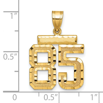 14K Gelbgold Diamant-geschliffene Zahl 85 Charm, mittelgroß