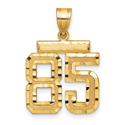 14K Gelbgold Diamant-geschliffene Zahl 85 Charm, mittelgroß