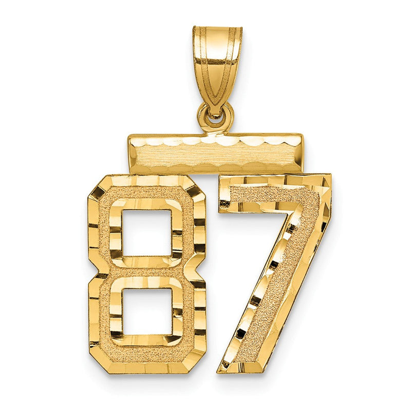 14K Gelbgold Diamantierter Charm „Zahl 58", Mittelgröße