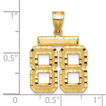 14K Gelbgold Diamantierter Zahlen-Charm "88", Mittelgröße