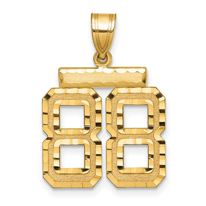 14K Gelbgold Diamantierter Zahlen-Charm "88", Mittelgröße