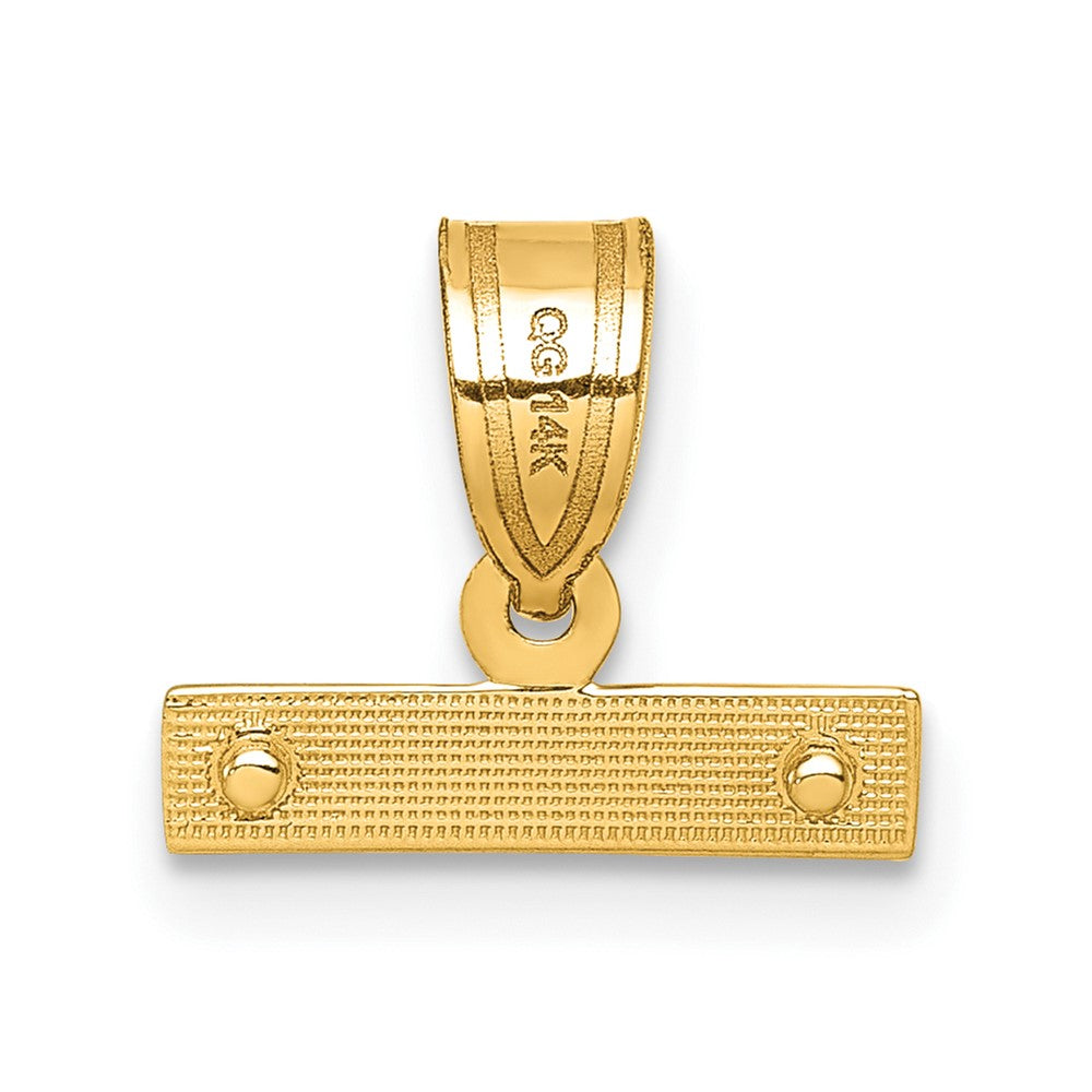 14K Gelbgold Mittel Diamantiert Oberteil Charm