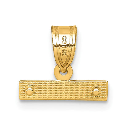 14K Gelbgold Mittel Diamantiert Oberteil Charm