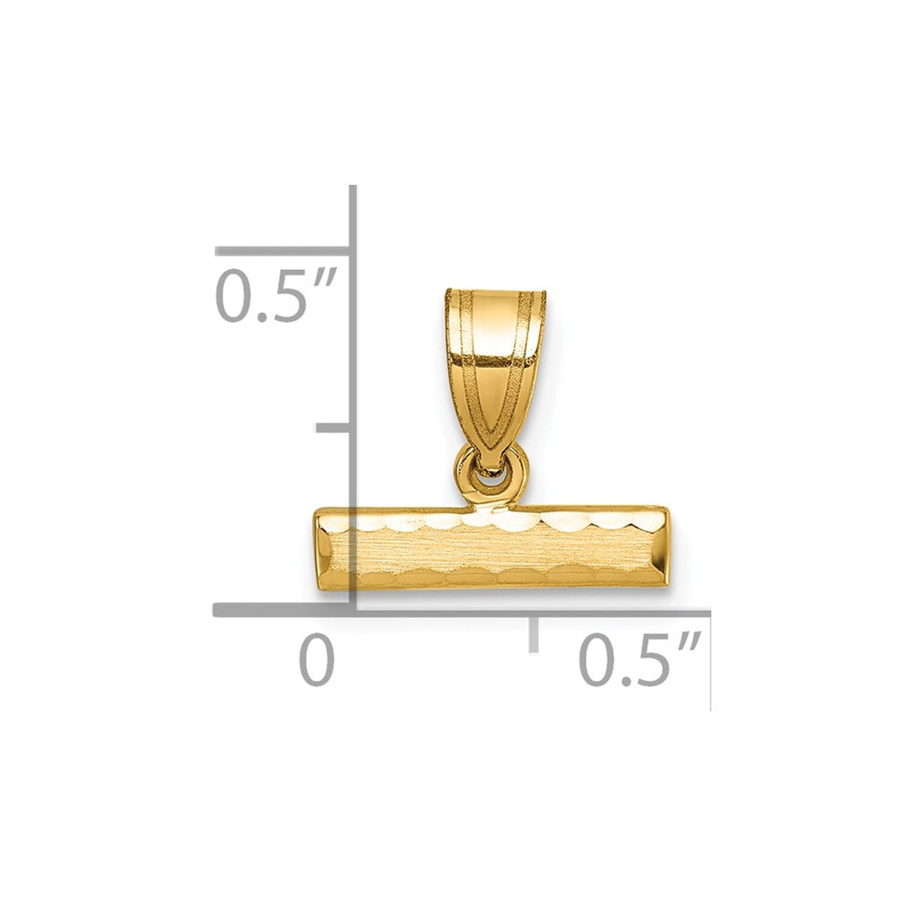 14K Gelbgold Mittel Diamantiert Oberteil Charm
