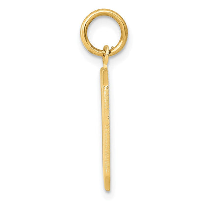 14K Gelbgold Zahl-0-Charm, mittelgroß, poliert
