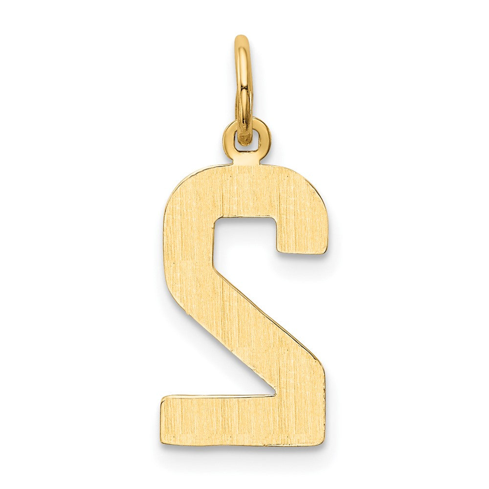 14K Gelbgold Mittel Poliert Zahl 2 Charm