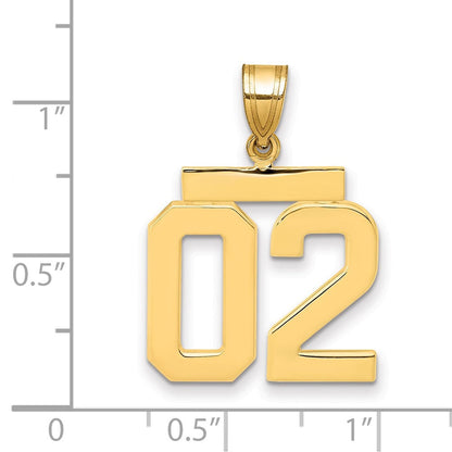 10K Gelbgold Mittel Poliert Zahl 02 Charm
