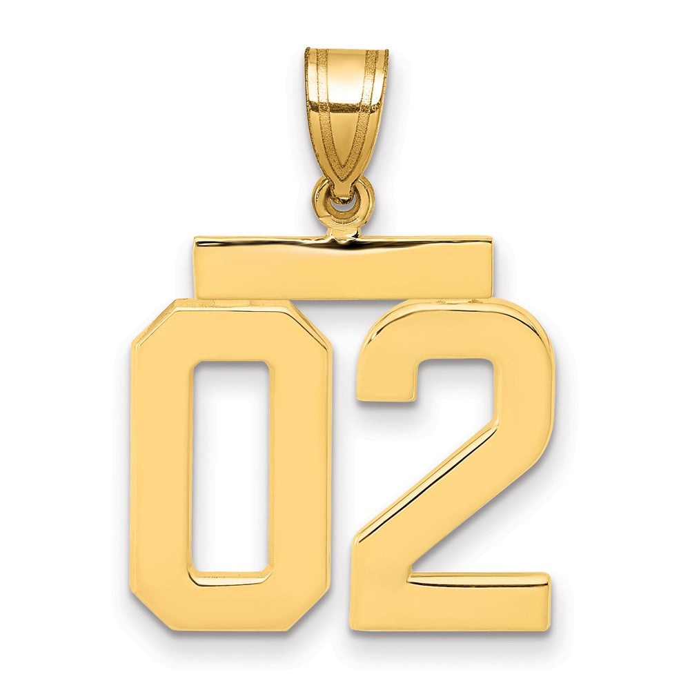 10K Gelbgold Mittel Poliert Zahl 02 Charm