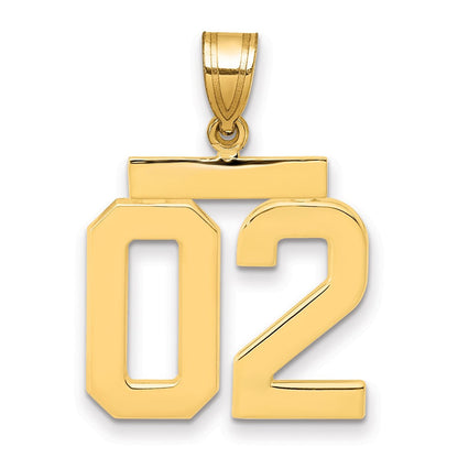10K Gelbgold Mittel Poliert Zahl 02 Charm