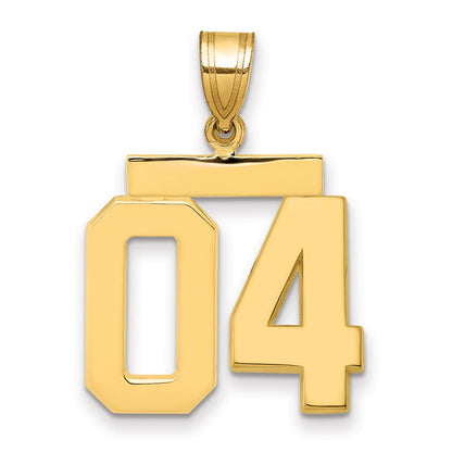 585 Gelbgold Charm „Zahl 04“, mittelgroß, poliert, aufgesetzt