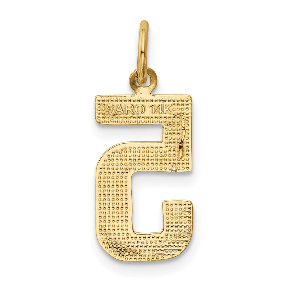14K Gelbgold Charm „Zahl 5" mittelgroß, poliert