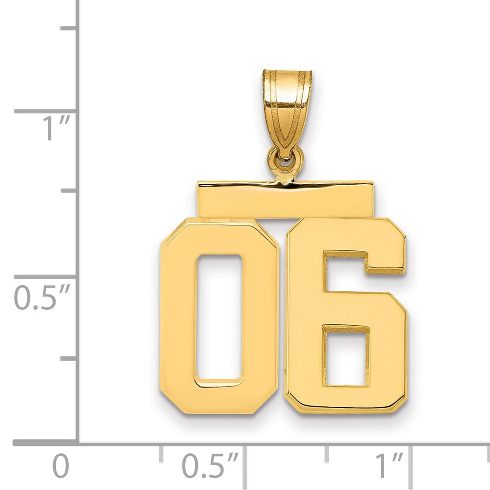 14K Gelbgold Anhänger "Nummer 06" mittelgroß, poliert