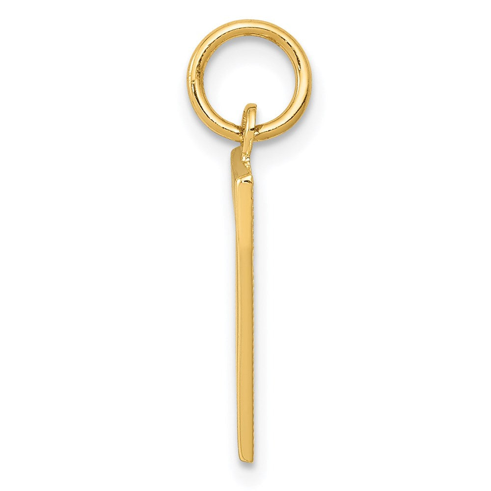 14K Gelbgold Mittel Poliert Zahl 7 Charm