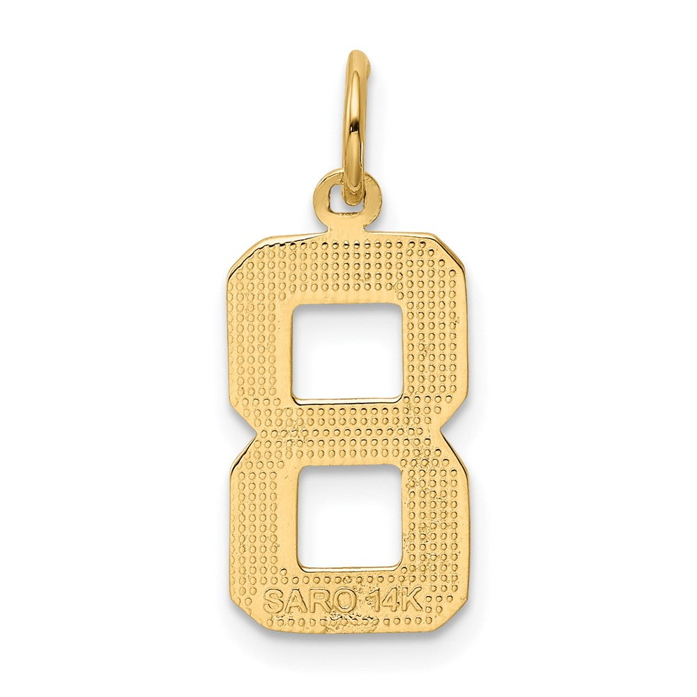 14K Gelbgold Charm „Zahl 8“, mittelgroß, poliert