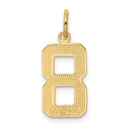 14K Gelbgold Charm „Zahl 8“, mittelgroß, poliert