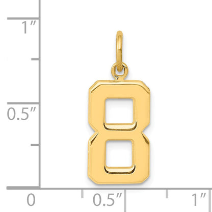 14K Gelbgold Charm „Zahl 8“, mittelgroß, poliert