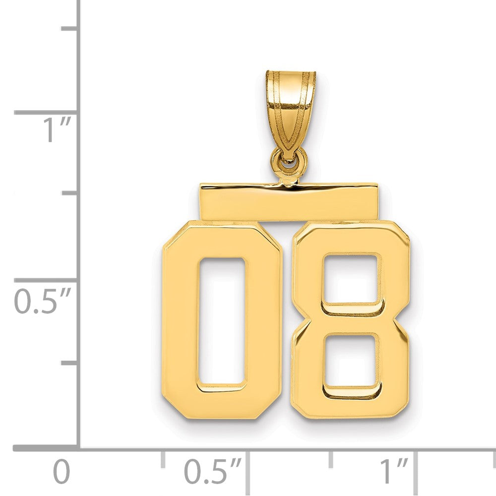 10K Gelbgold Mittel Poliert Zahl 08 Charm