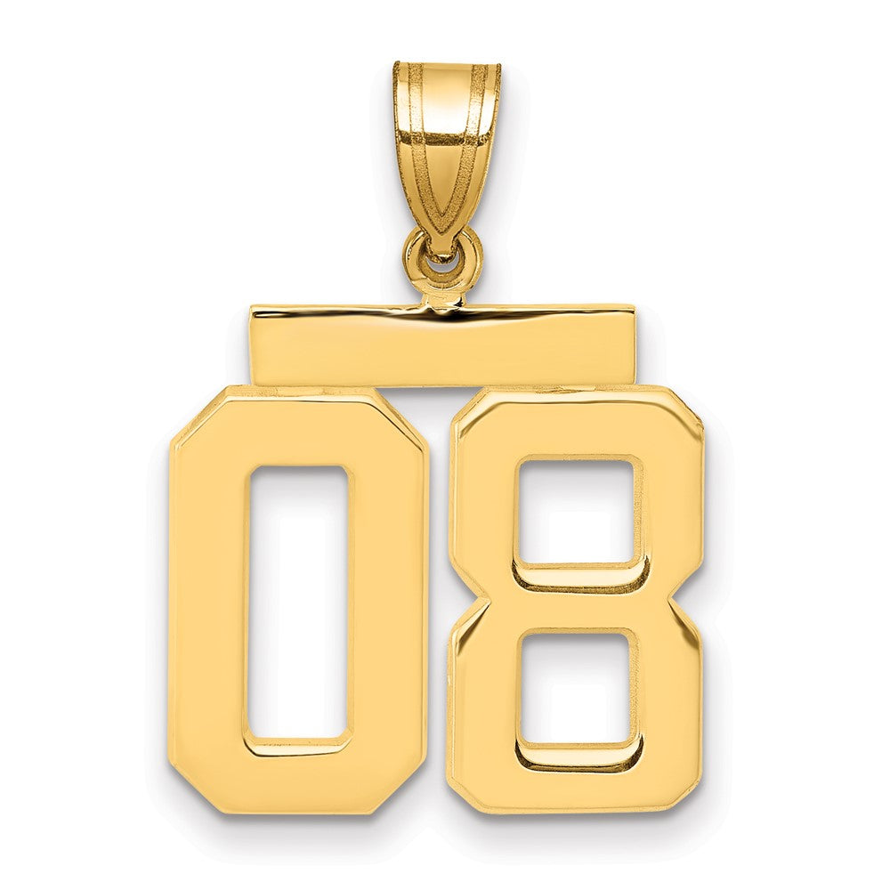 10K Gelbgold Mittel Poliert Zahl 08 Charm