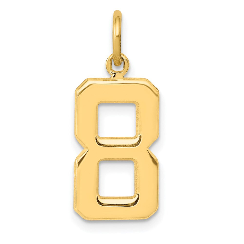 14K Gelbgold Charm „Zahl 8“, mittelgroß, poliert