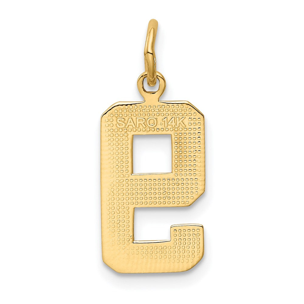 14K Gelbgold Charm „Zahl 9“, mittelgroß, poliert