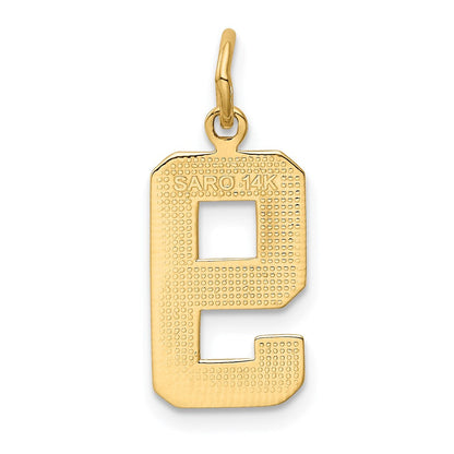14K Gelbgold Charm „Zahl 9“, mittelgroß, poliert