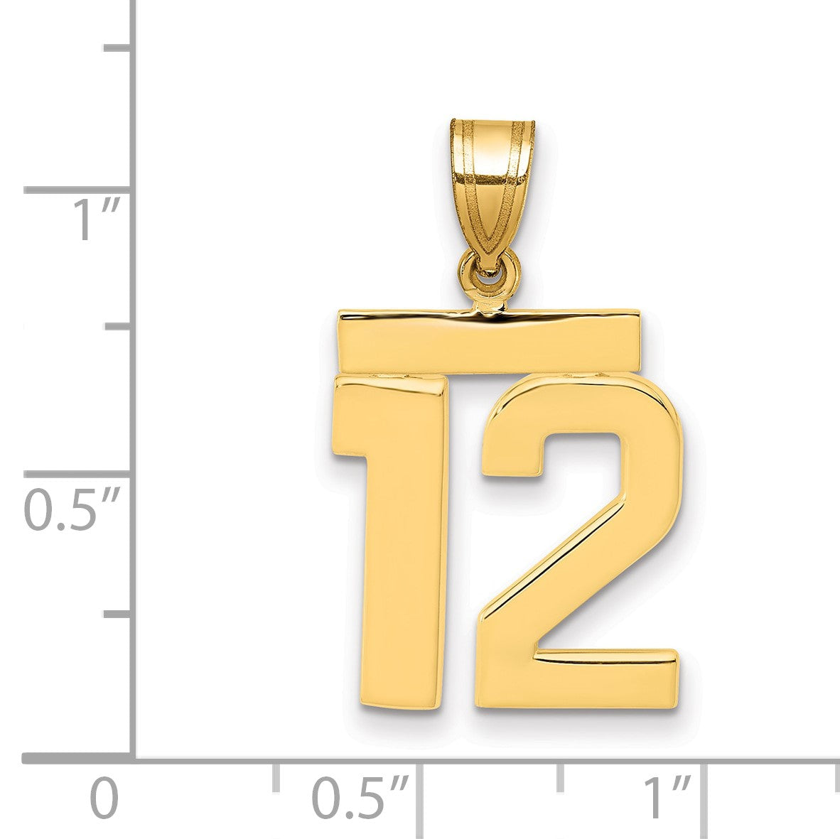 14K Gelbgold Charm „Zahl 12“, mittelgroß, poliert